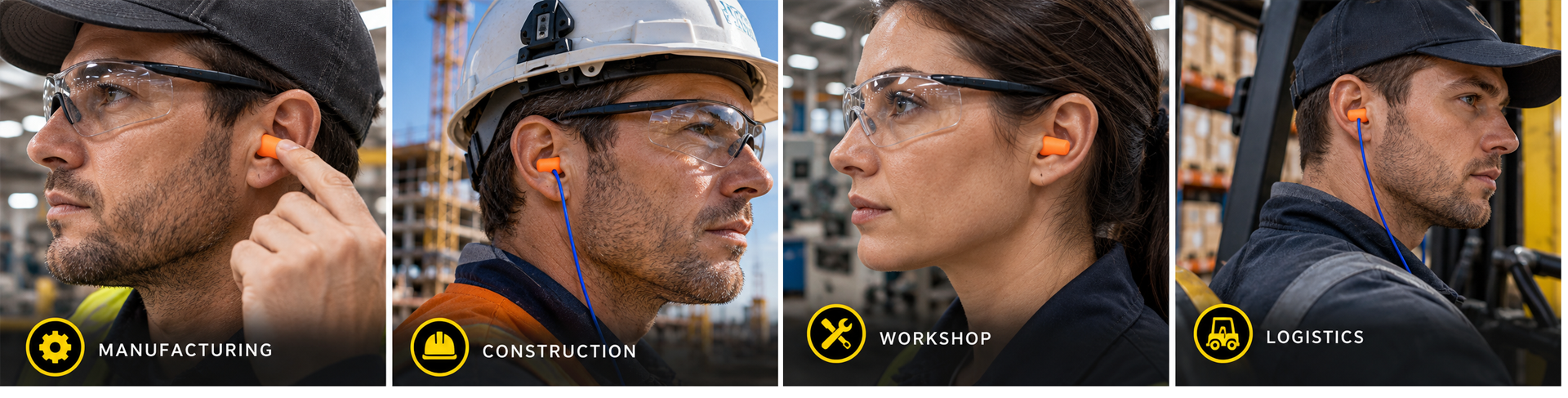 Safety Earplugs for Industrial Hearing Protection Tampões auditivos de segurança Safeyear para proteção auditiva de fabricação, construção, oficina e logística
