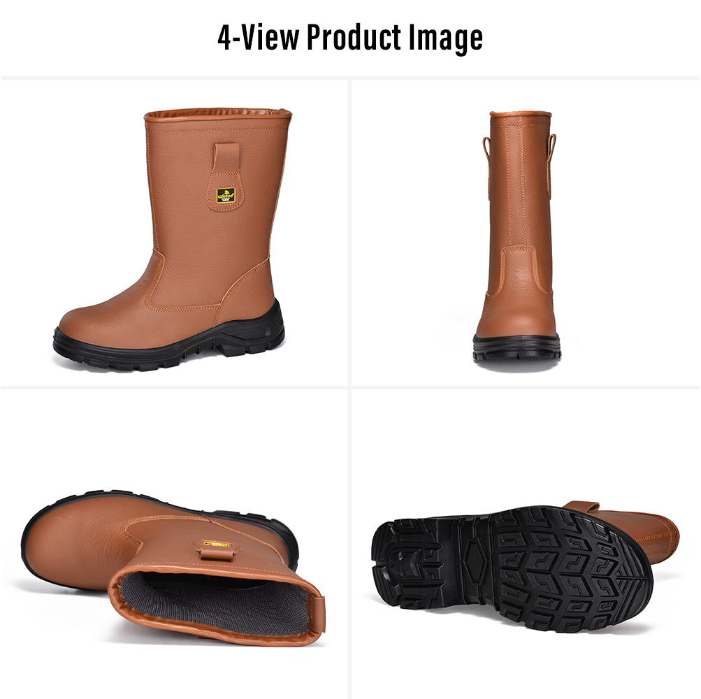 H-9430 Brown Rigger Safety Boots Multi-View H-9430 Botas de segurança Rigger de couro marrom com biqueira de aço Multi-View