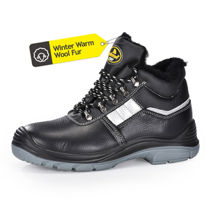 Botas de trabalho de segurança quente de inverno masculino com biqueira de aço para construção M-8027 Fur