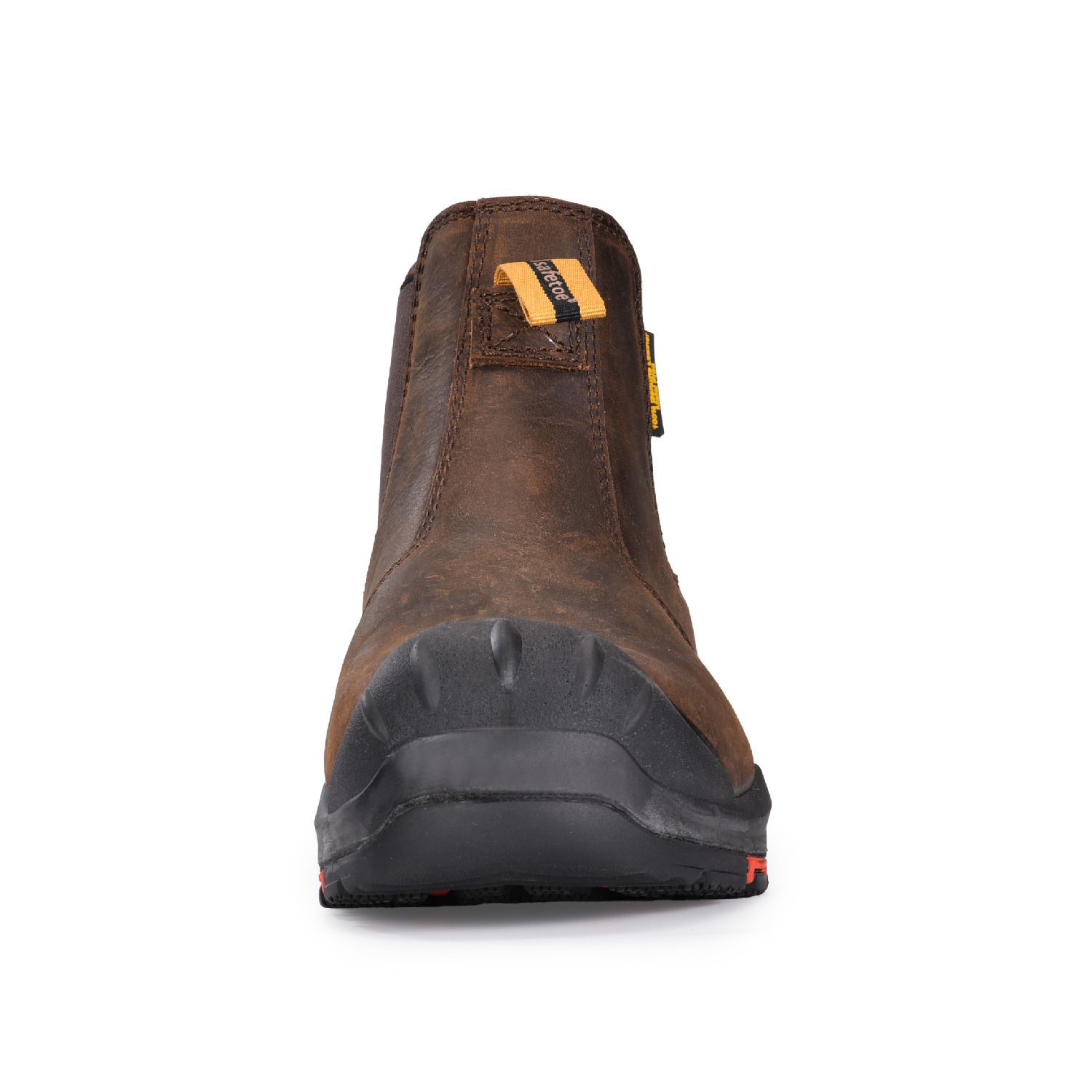 Botas de trabalho masculinas de couro composto de segurança Chelsea Dealer slip on tornozelo M-8025NBO
