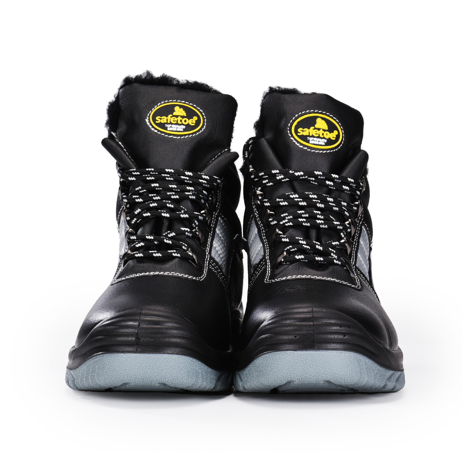 Botas de trabalho de segurança quente de inverno masculino com biqueira de aço para construção M-8027 Fur