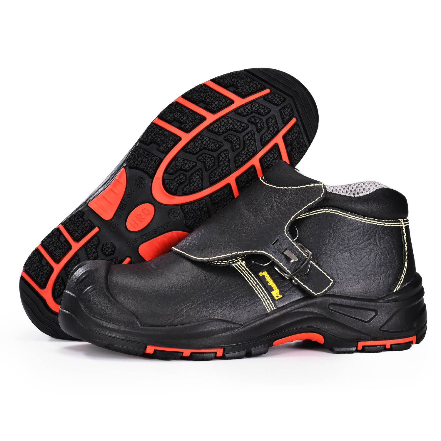 Botas de soldagem de segurança pretas duráveis ​​com biqueira composta e placa de kevlar M-8387 overcap novo