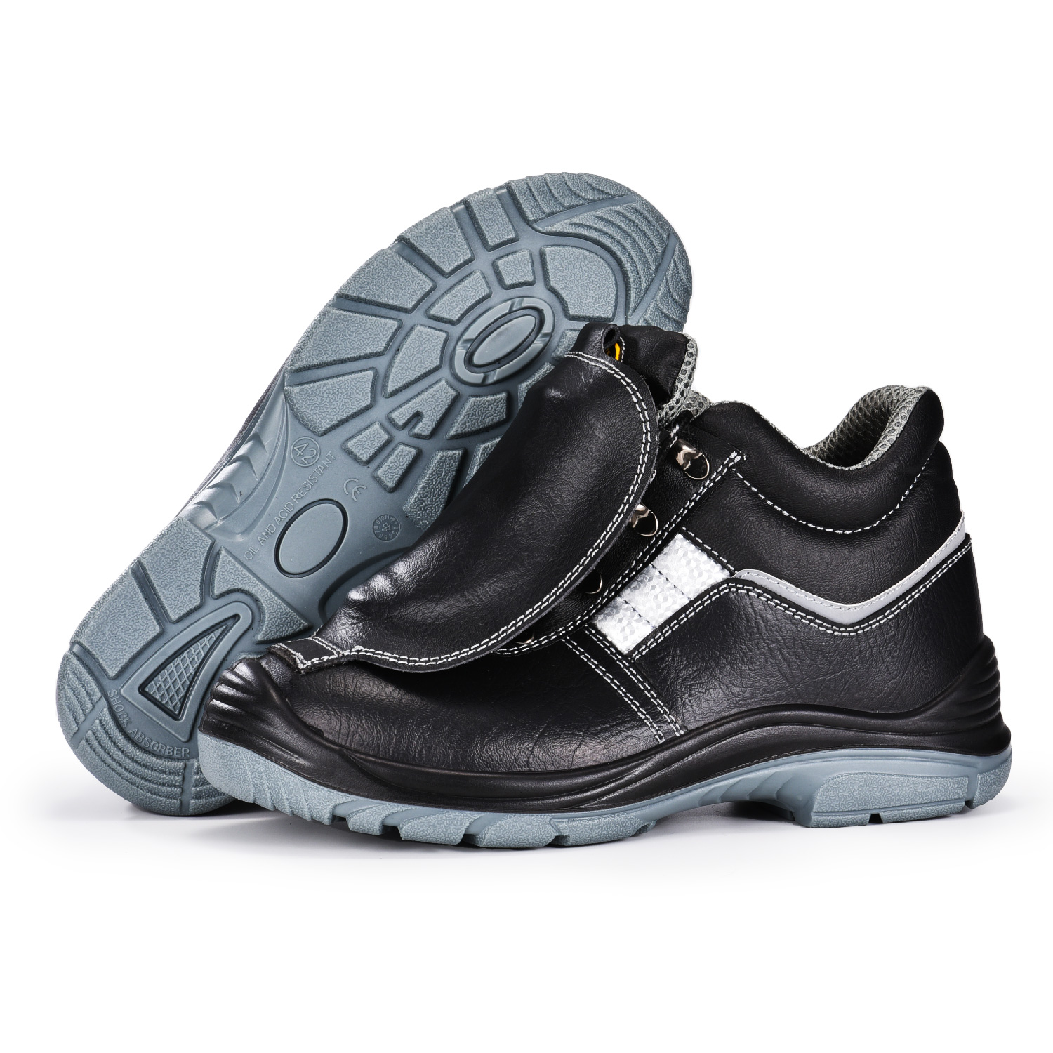 Soldagem de segurança de couro pesado de corte alto para botas de soldador com capa M-8027 Met Guard