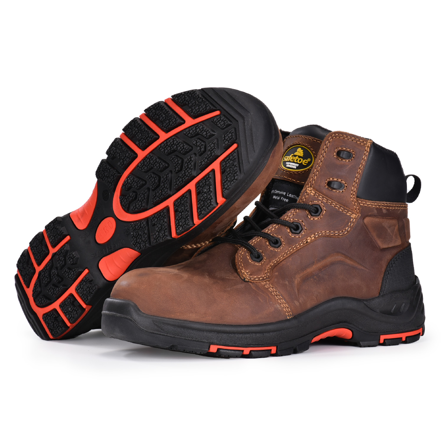 Botas de segurança masculinas marrons duráveis ​​e protetoras Chukka Botas de trabalho M-8552B