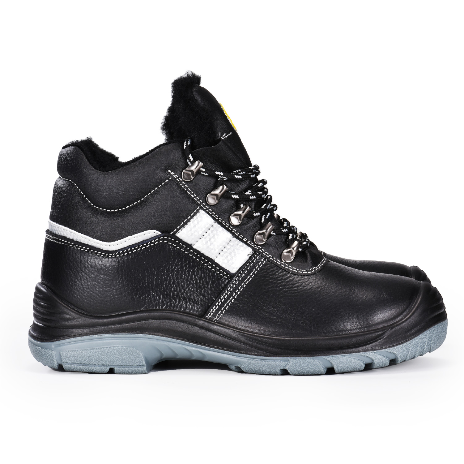 Botas de trabalho de segurança quente de inverno masculino com biqueira de aço para construção M-8027 Fur