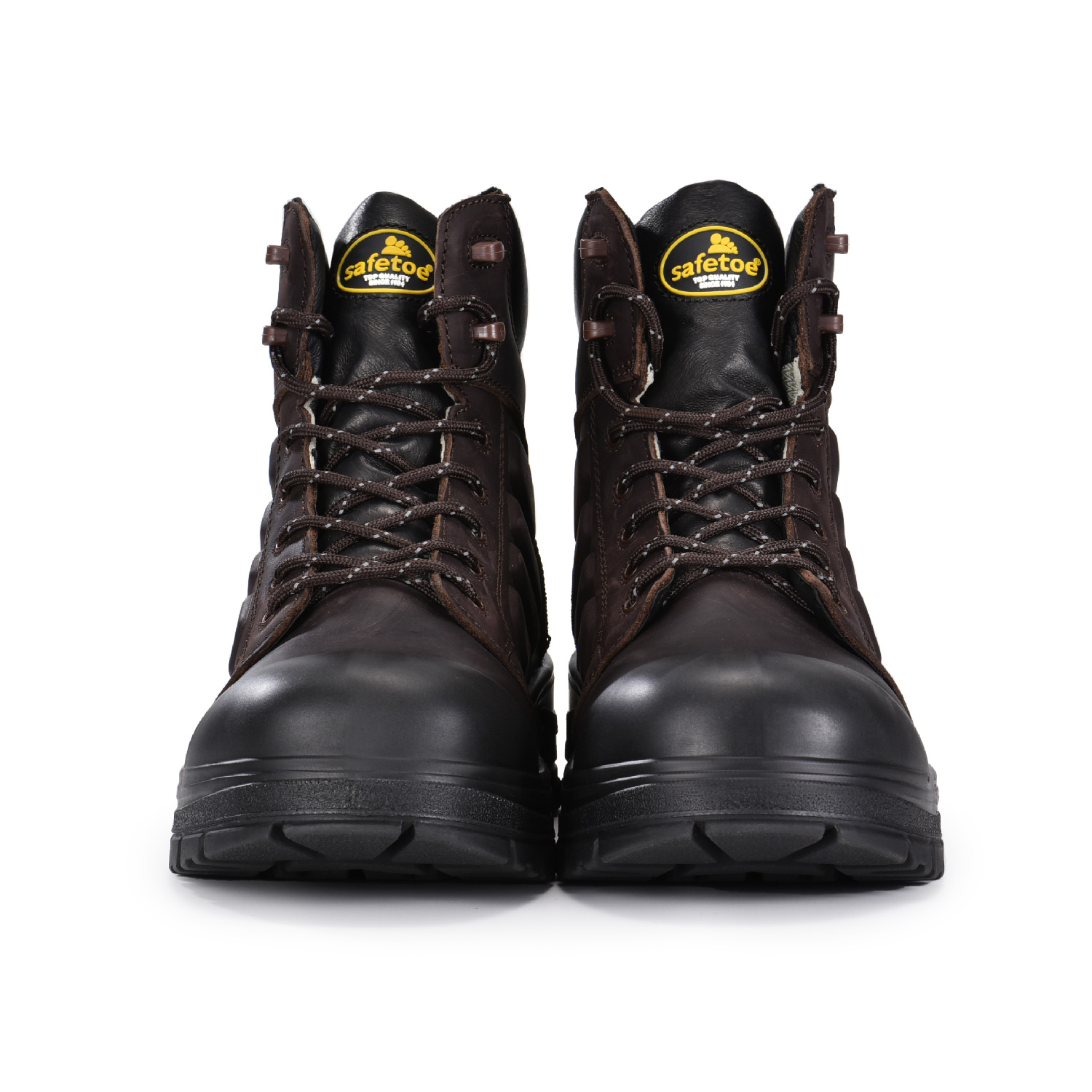 Botas de trabalho com cadarços de couro durável à prova d'água para mim M-8558