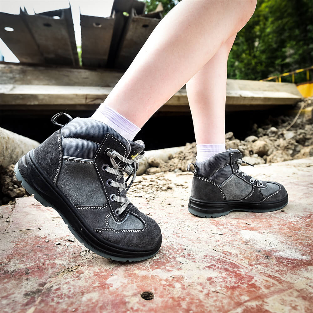 sapatos de seguran&ccedil;a de couro feminino