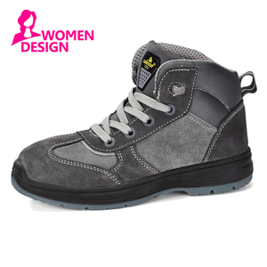 Botas femininas com biqueira de aço e melhores botas de trabalho de segurança para mulheres M-8516W camurça