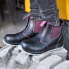 Safetoe Botas de segurança femininas Chelsea Slip-On | Passeio Lunar M-8025FM