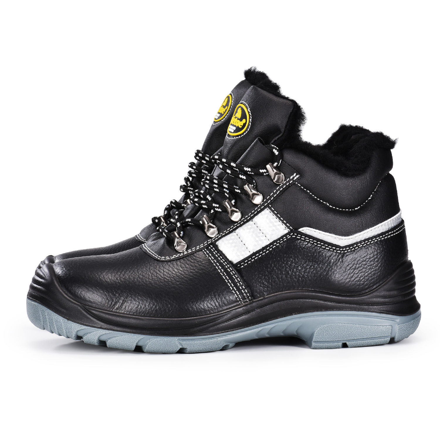 Botas de trabalho de segurança quente de inverno masculino com biqueira de aço para construção M-8027 Fur