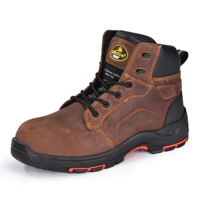 Botas de segurança masculinas marrons duráveis ​​e protetoras Chukka Botas de trabalho M-8552B