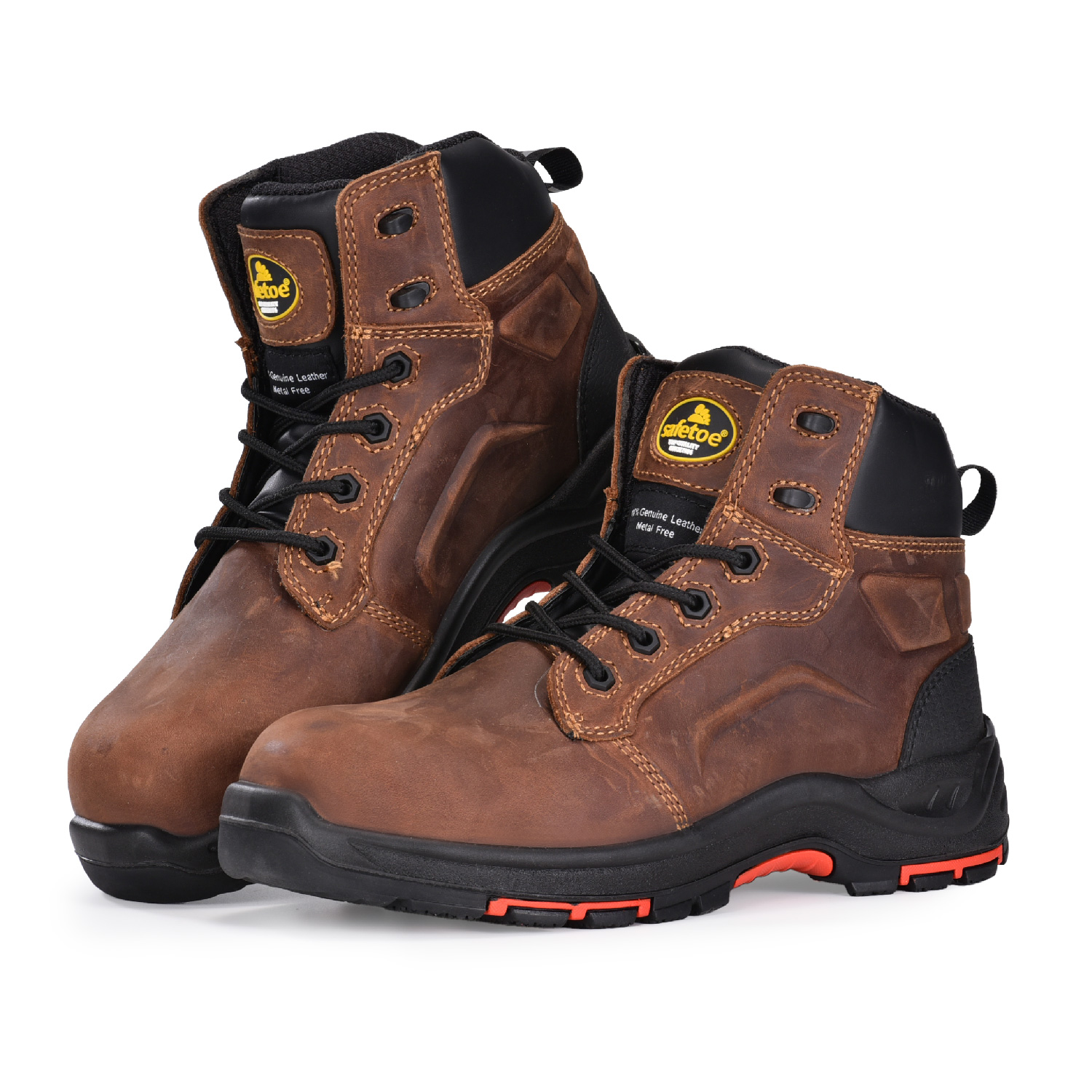 Botas de segurança masculinas marrons duráveis ​​e protetoras Chukka Botas de trabalho M-8552B