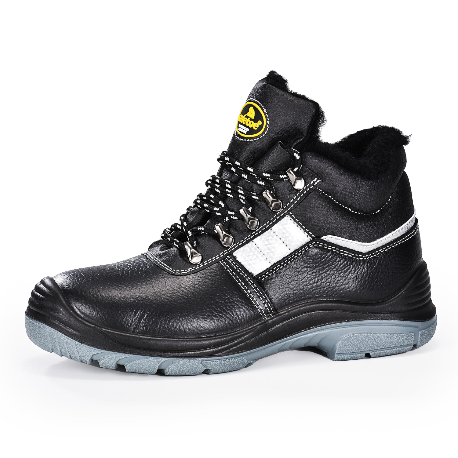 Botas de trabalho de segurança quente de inverno masculino com biqueira de aço para construção M-8027 Fur