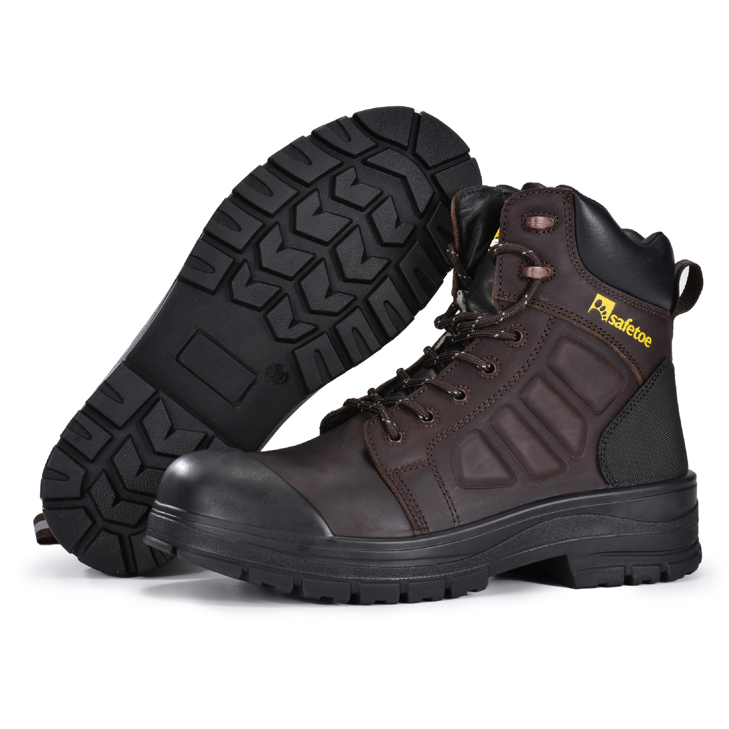 Botas de trabalho com cadarços de couro durável à prova d'água para mim M-8558