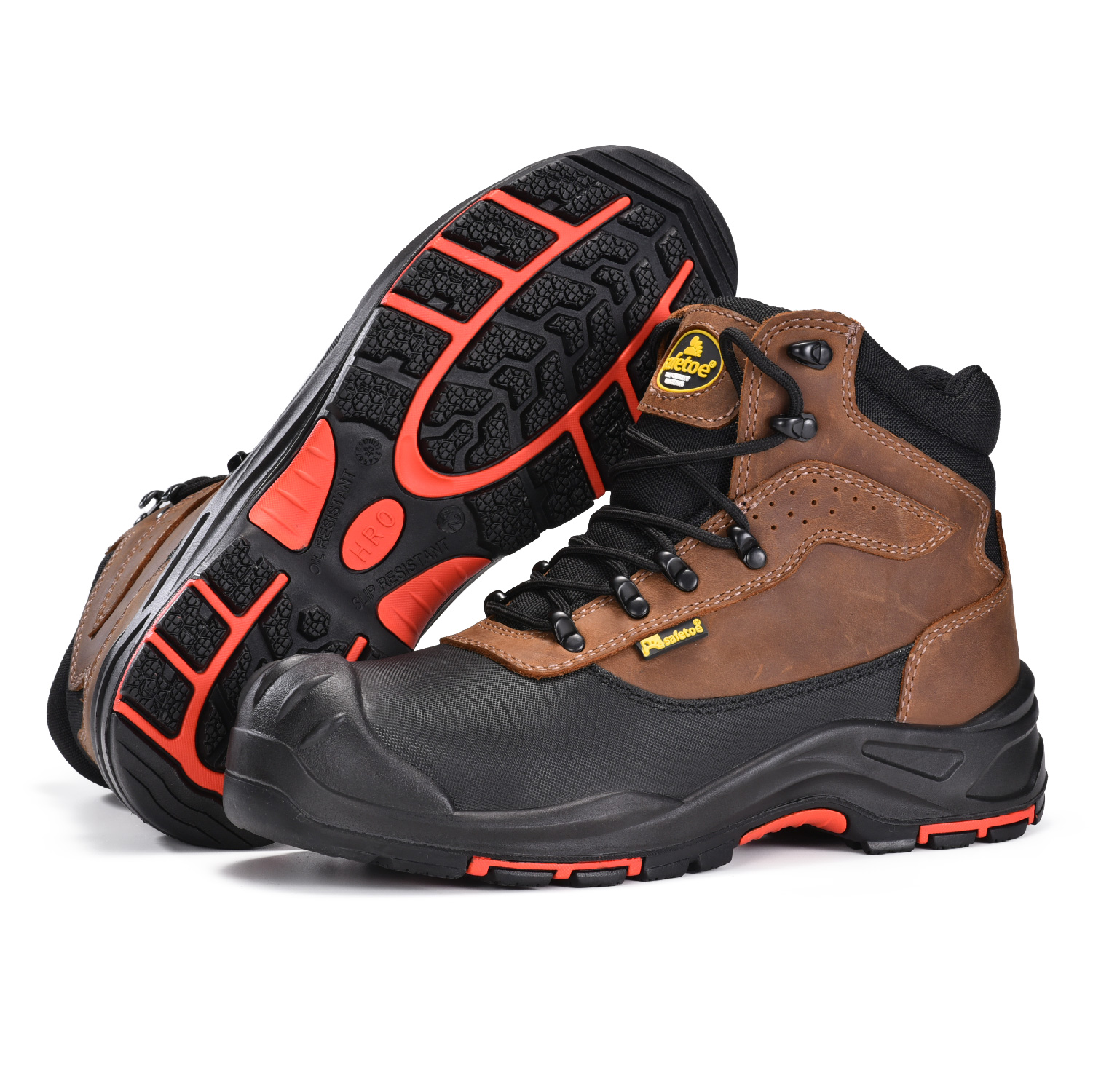 Botas de trabalho mais confortáveis ​​e resistentes ao deslizamento de couro Nubuck com biqueira composta para homens M-8562