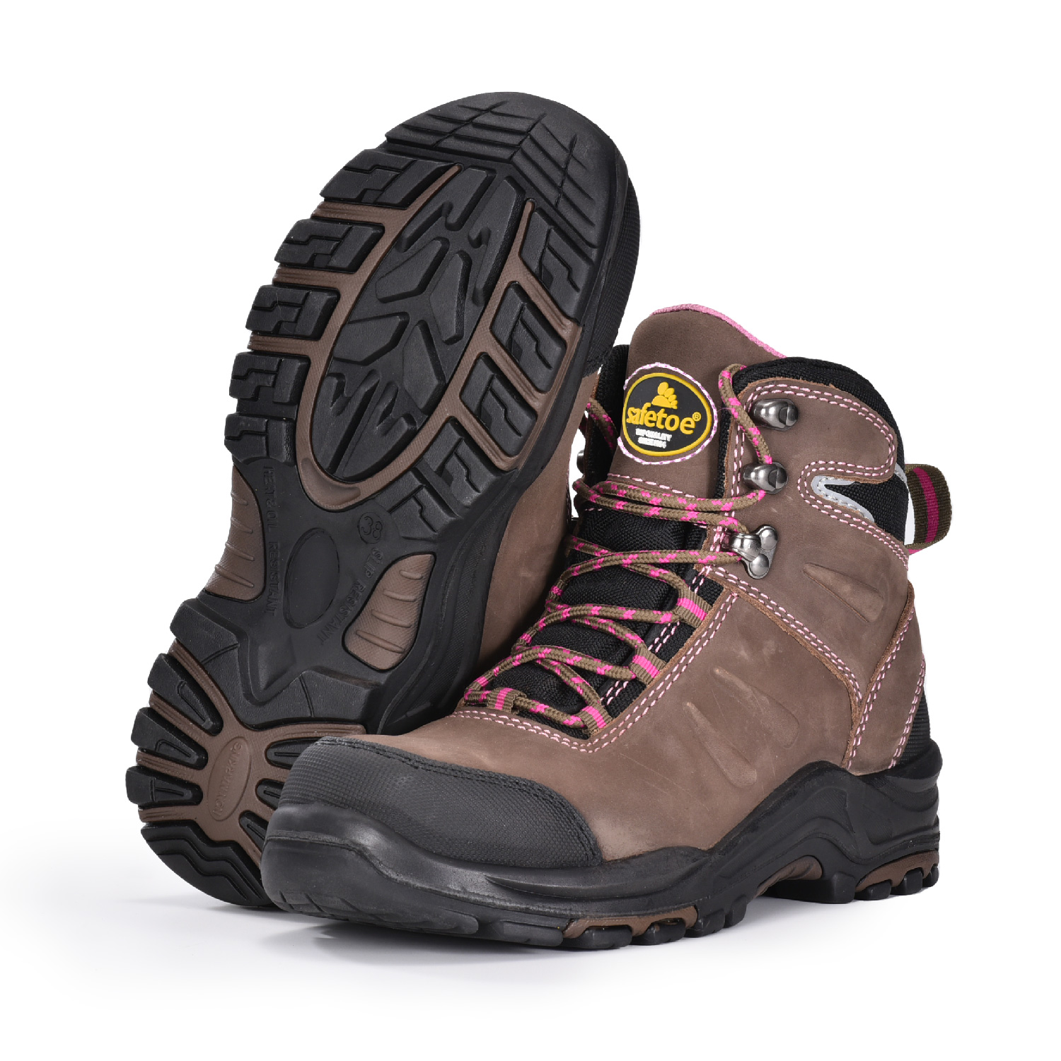 Botas de trabalho femininas impermeáveis ​​e antiderrapantes com biqueira composta M-8553