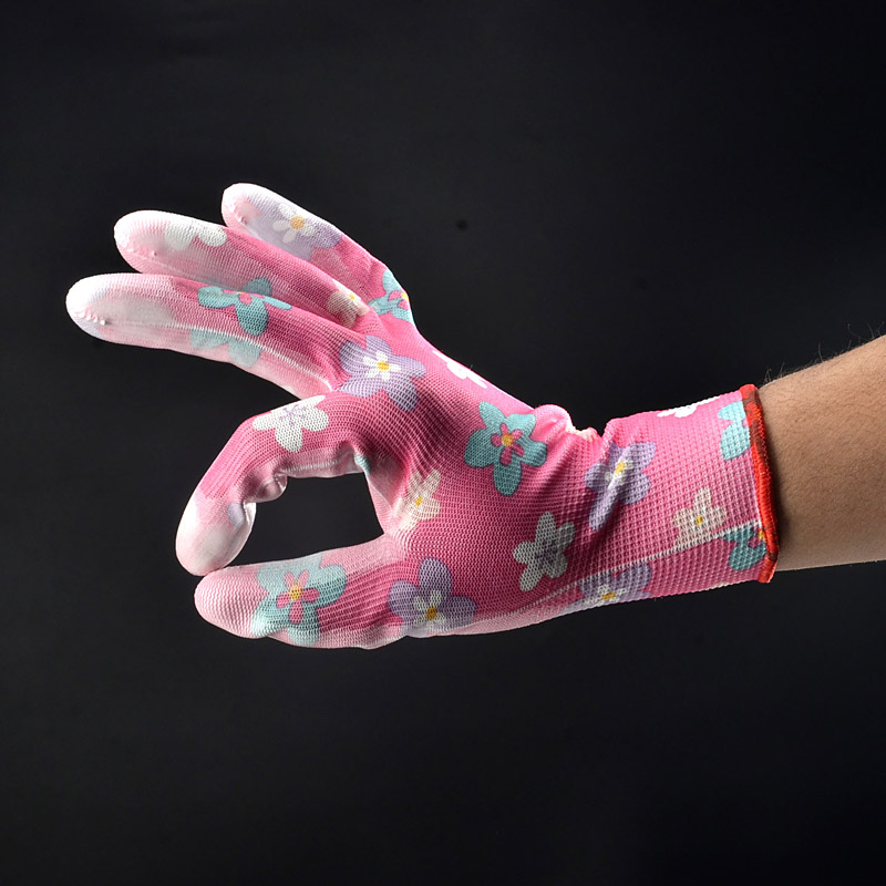 Luvas de trabalho de jardim revestidas de PU FL-PU2001EF2