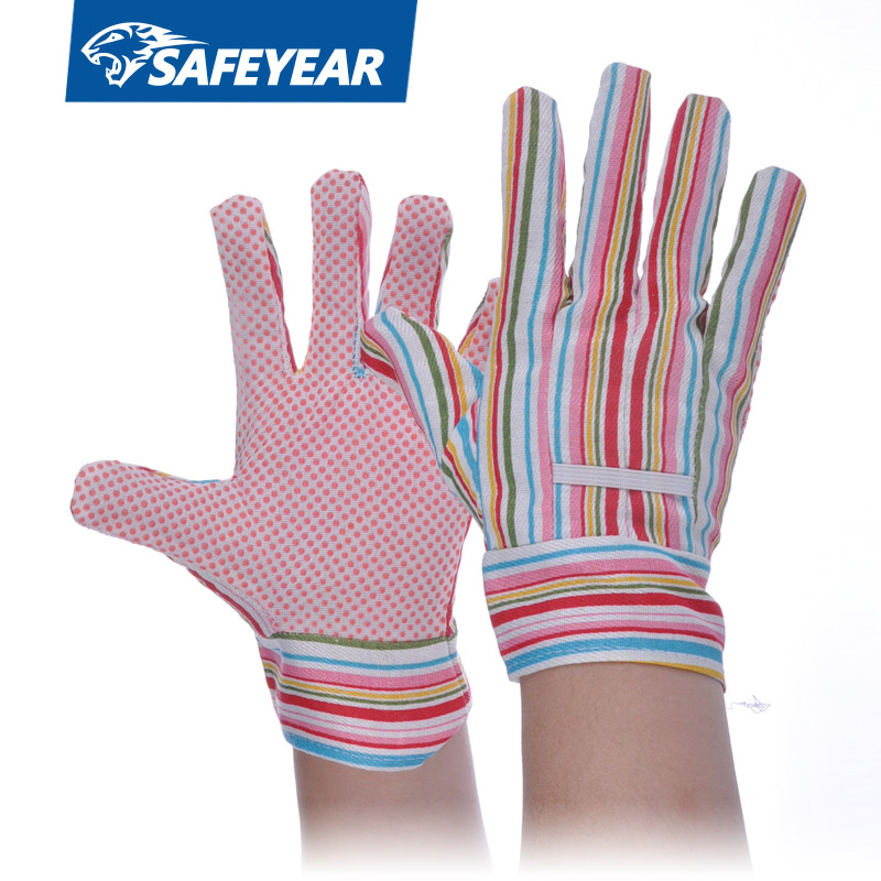 Luvas de trabalho de jardim pontilhadas de PVC FL-5534