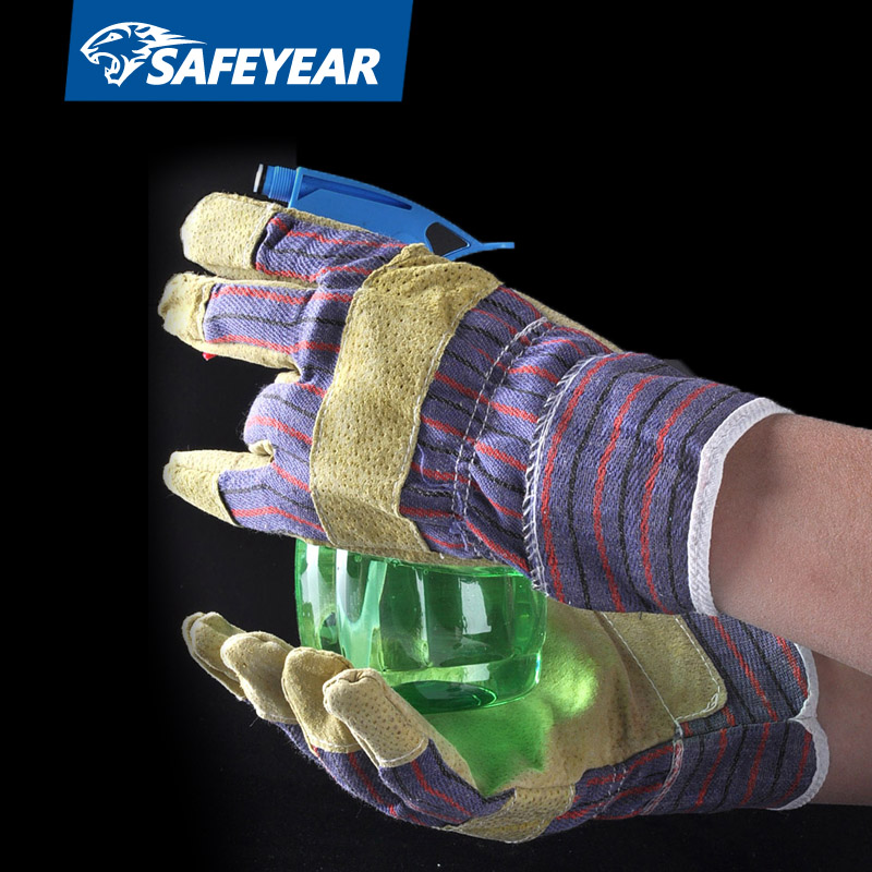 Luvas de trabalho de couro resistentes FL-1008