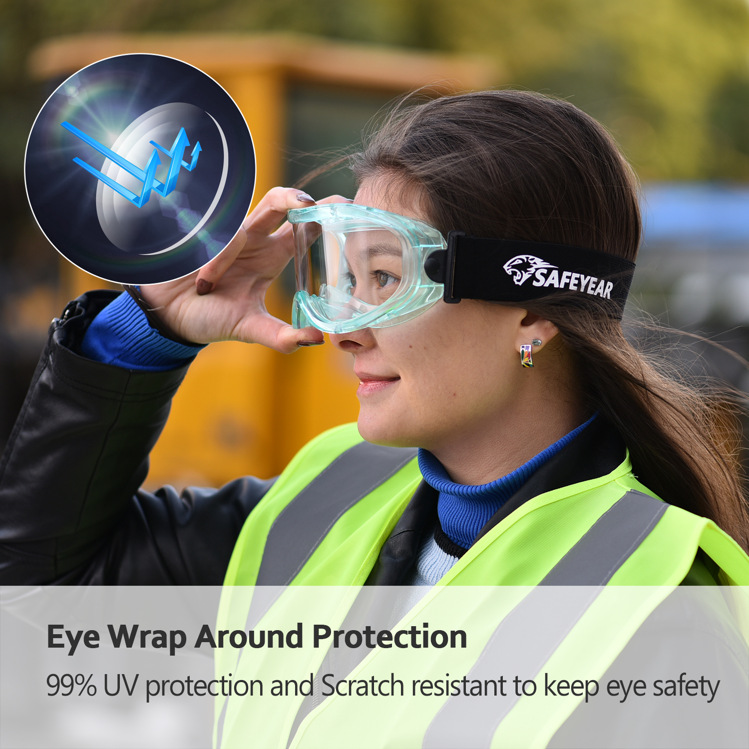 Óculos de Segurança Leves SG007 Verde