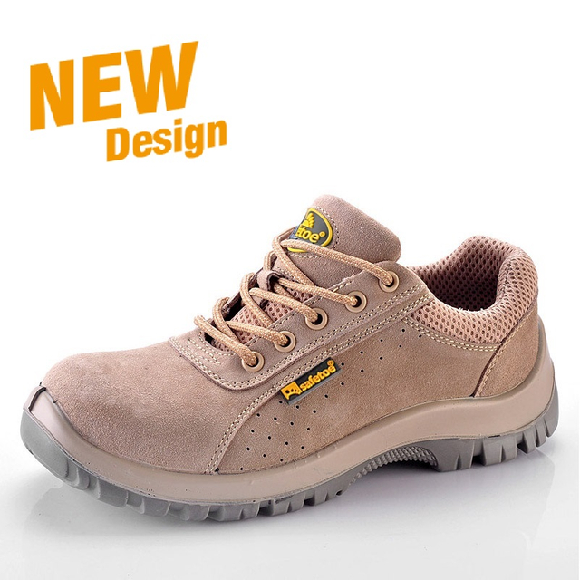 Sapatos de segurança de couro de camurça de verão L-7111 bege