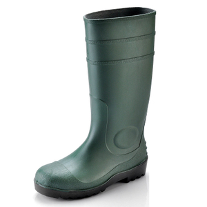 Botas de segurança de PVC à prova d'água W-6037 Verde