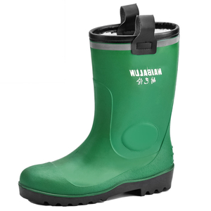 Botas de chuva forro de pele W-6037 verde baixo
