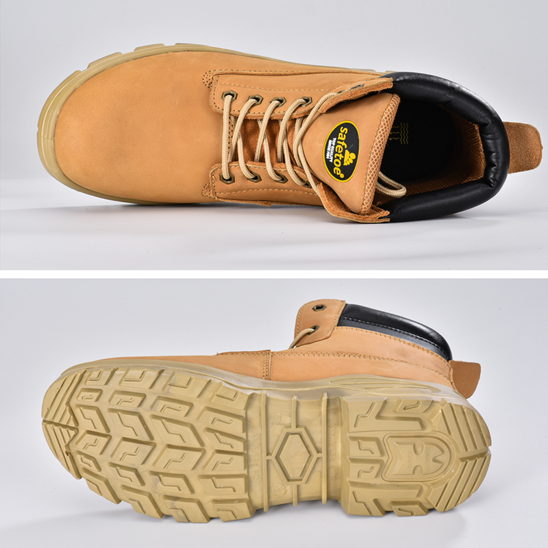Botas de trabalho couro nobuck vaca biqueira de aço M-8173