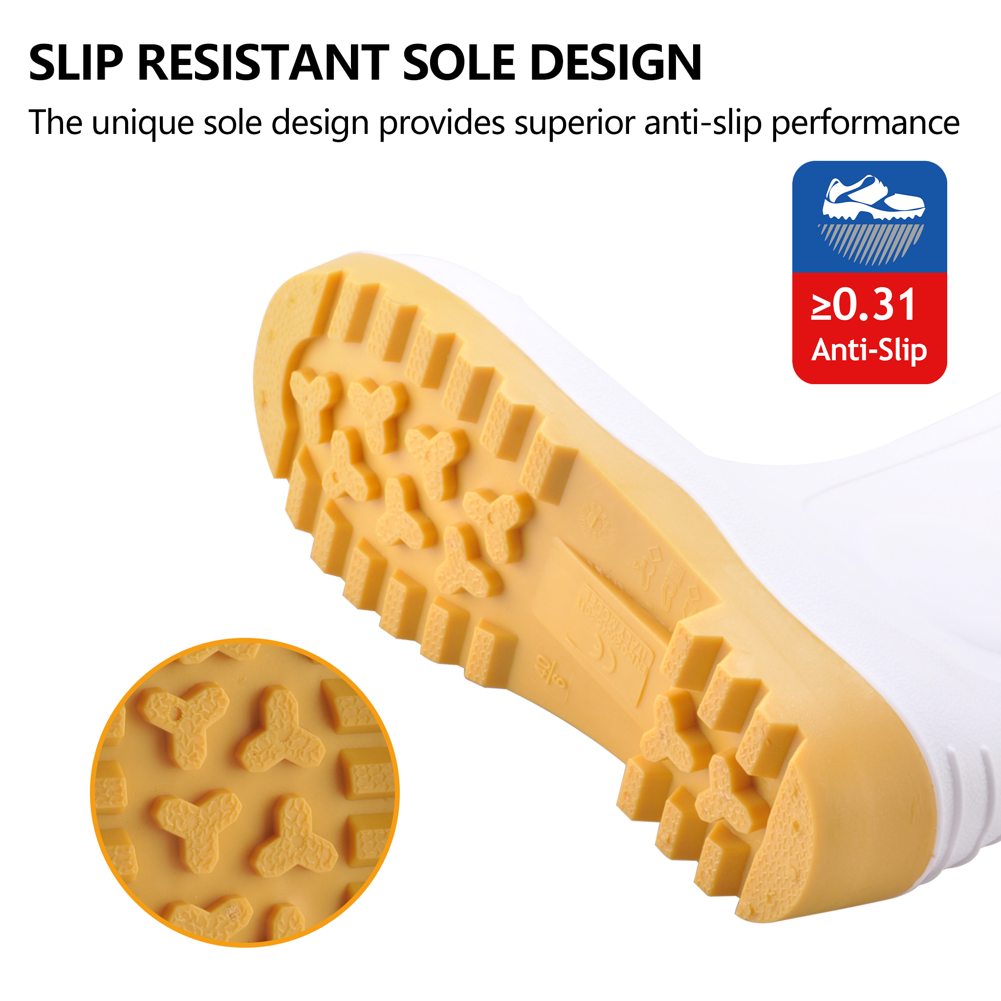 Botas de segurança em PVC branco - Botas de trabalho com biqueira de aço impermeável S5 W-6037