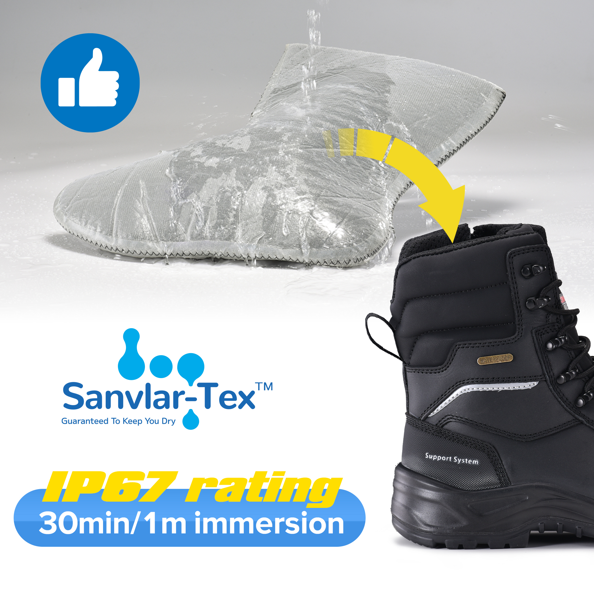 Botas de segurança IceGrip Extreme Cold com isolamento de 400g e zíper à prova d'água | H-9552 IceGrip