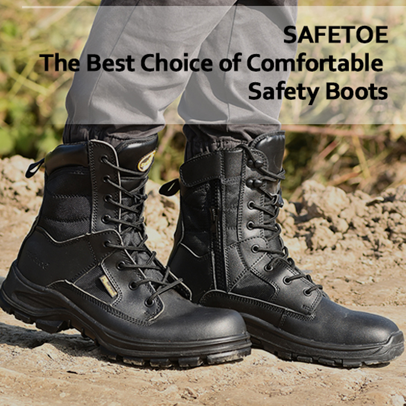 Botas de trabalho táticas de combate do exército Policial Militar Slip on Guard Botas de trabalho de segurança H-9438NS