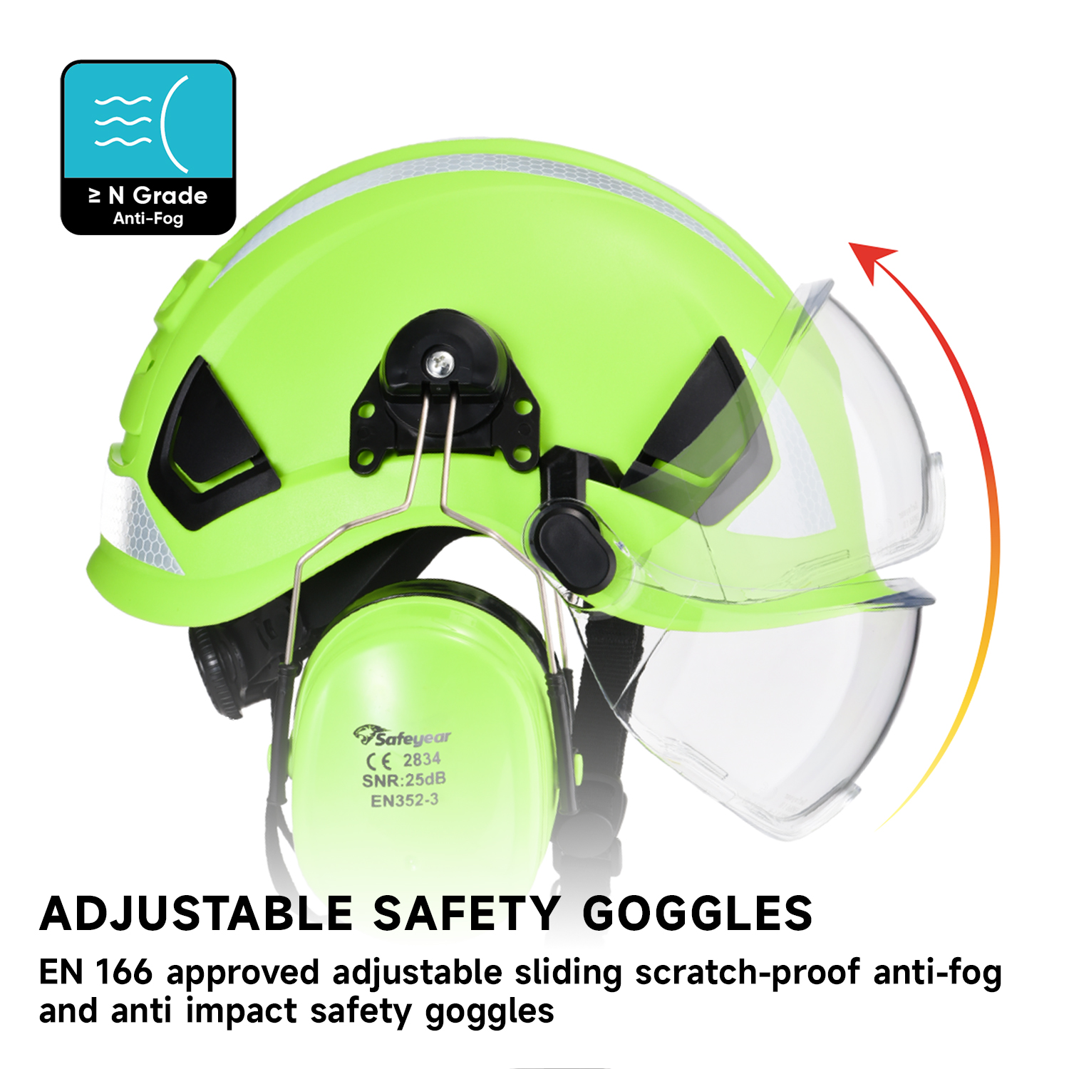 Capacete de segurança florestal com protetor facial e protetores auriculares M-5018