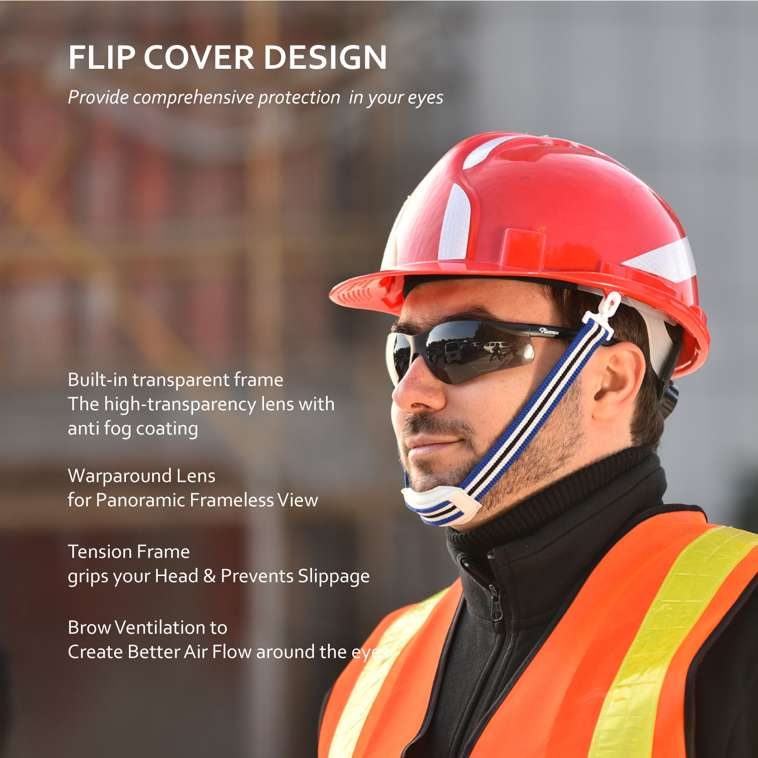 Óculos de sol de segurança com lente escura SG019