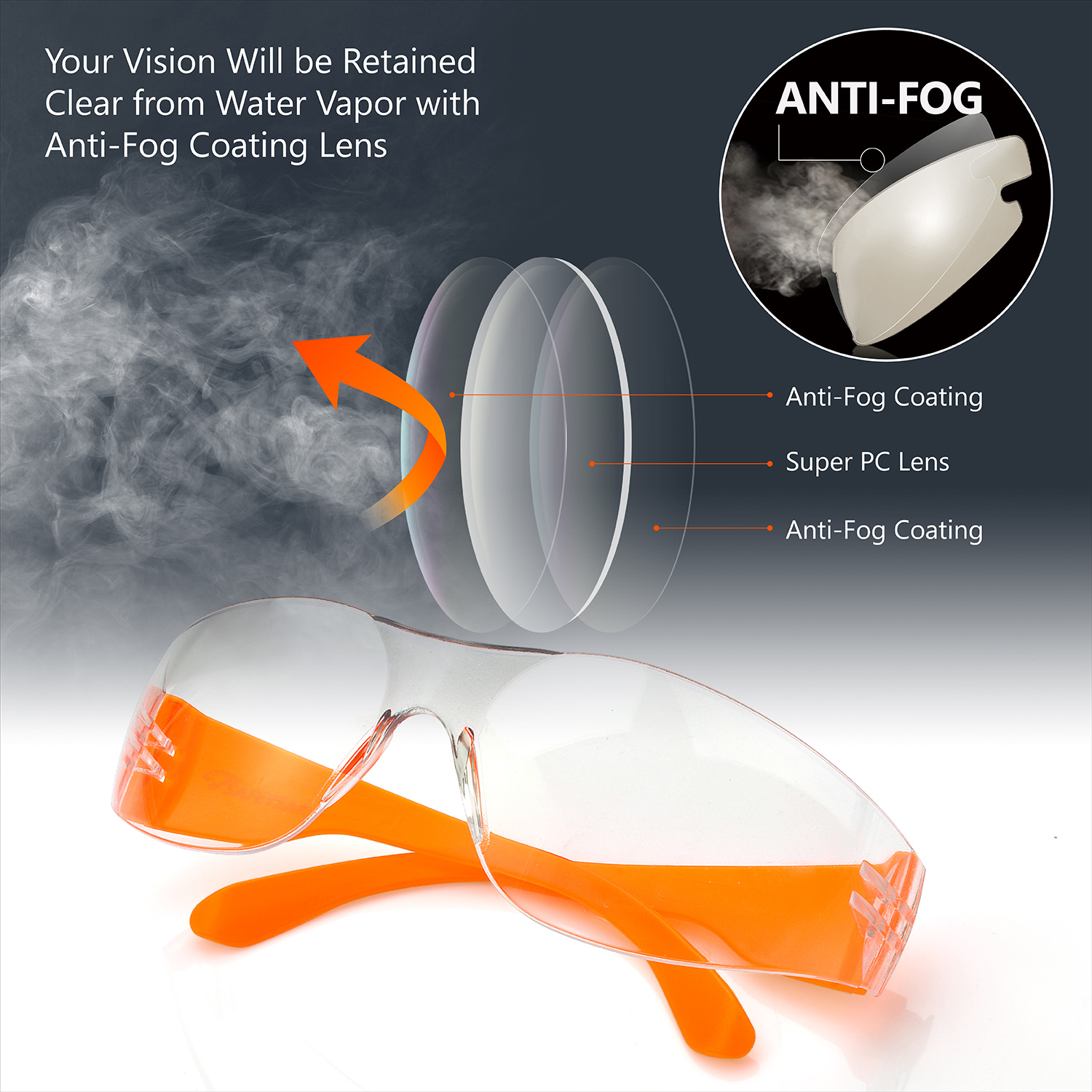 Óculos de Proteção para os Olhos SG001 Laranja