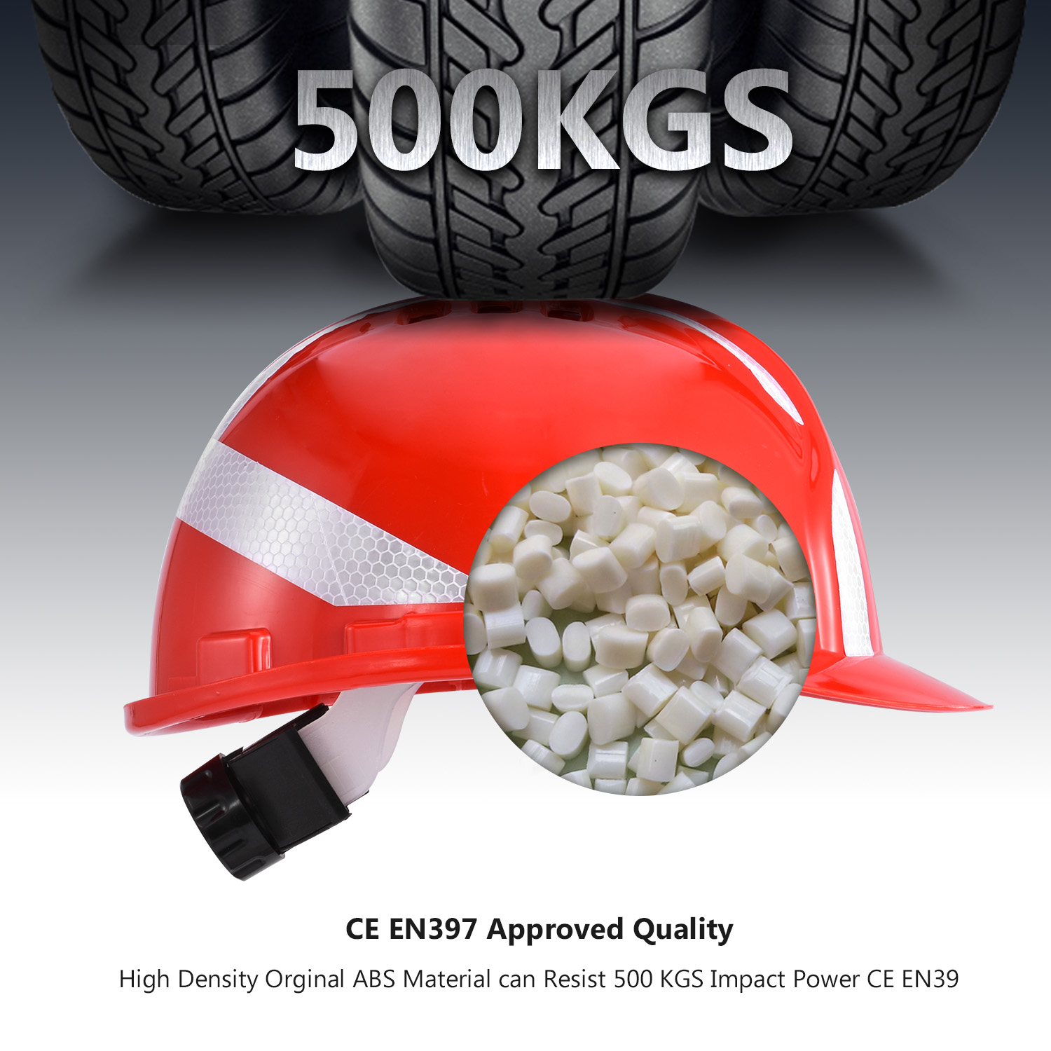 Capacete de segurança vermelho para construção W-036