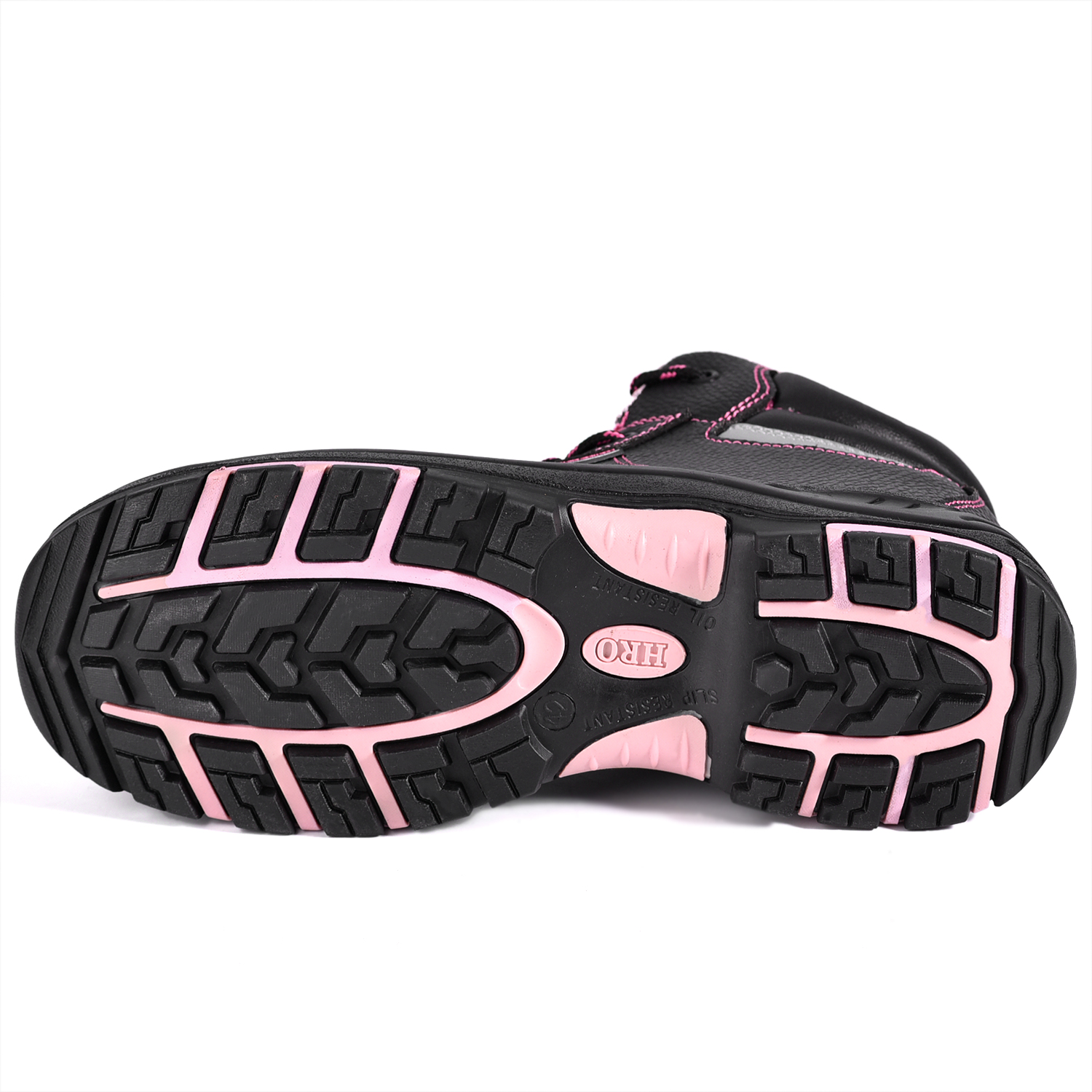 Botas de trabalho femininas com biqueira de aço M-8183 rosa