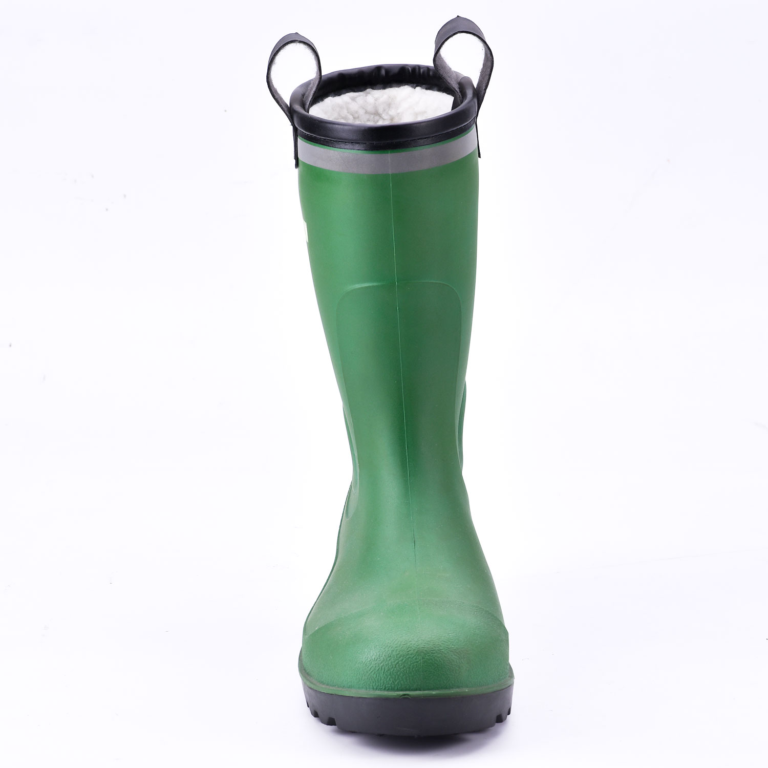 Botas de chuva forro de pele W-6037 verde baixo