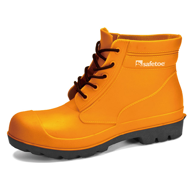 Botas de PVC com Biqueira de Aço W-6050 Laranja