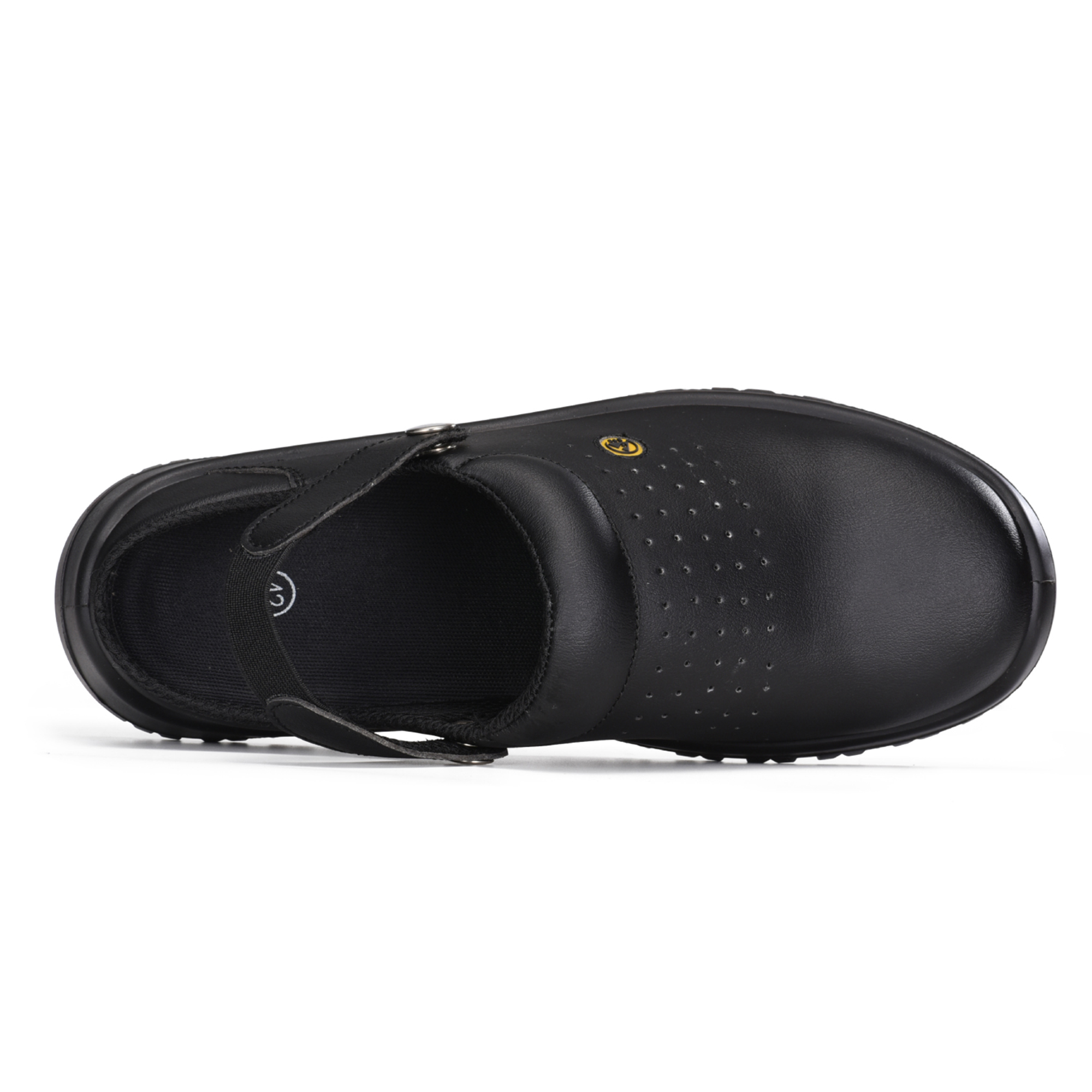 Sapatos de trabalho para cozinha com biqueira de aço para chef da indústria alimentícia CleanShield SB | L-7096BK