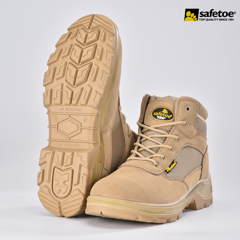 Botas de trabalho de segurança do exército M-8515 bege