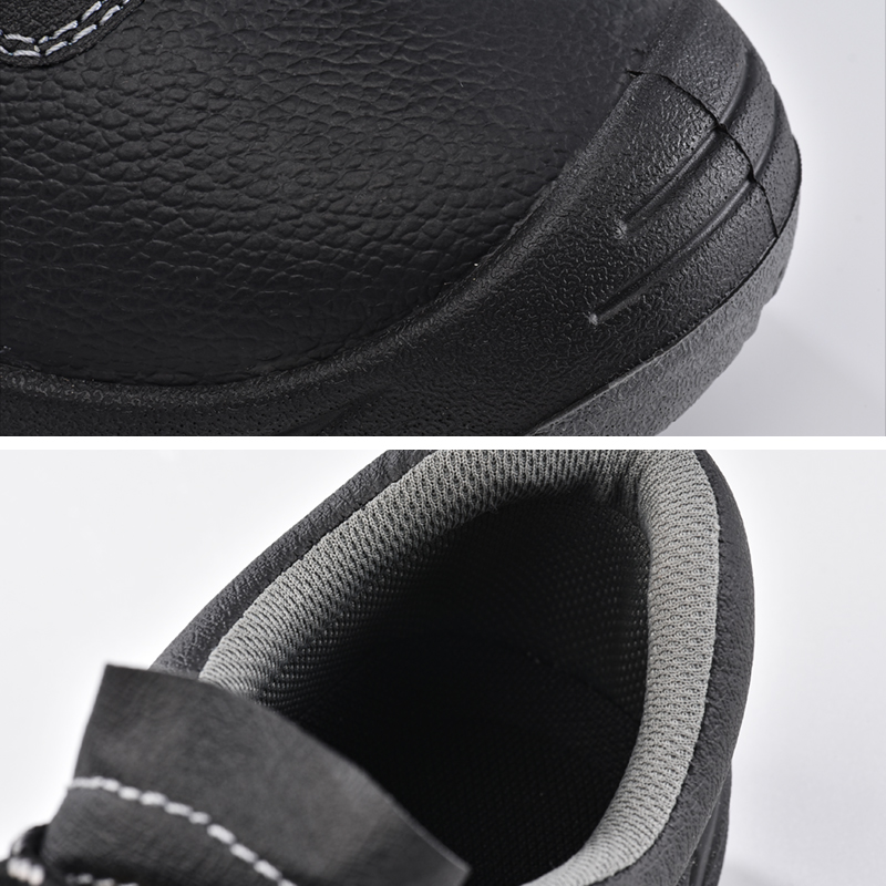 Sapatos de segurança com biqueira de aço de proteção para construção e indústria L-7141 cinza