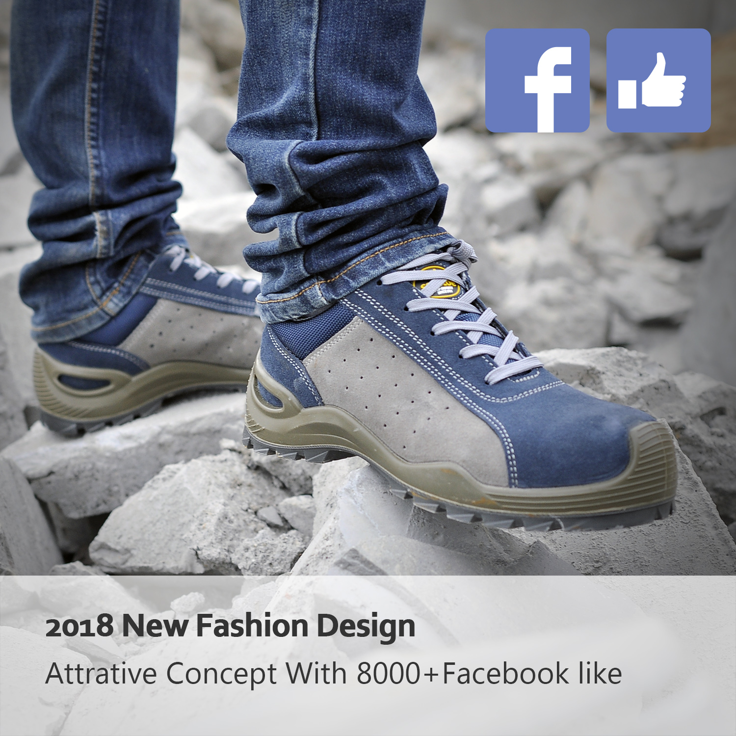 Sapatos de segurança de couro de vaca S1P L-7295