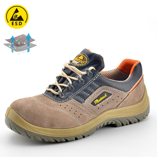 Sapatos de segurança de verão com biqueira de aço L-7268 bege