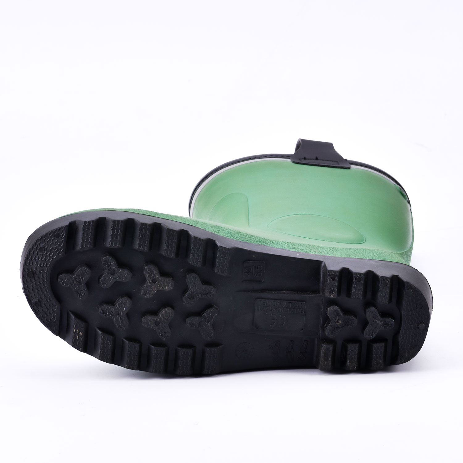 Botas de chuva forro de pele W-6037 verde baixo