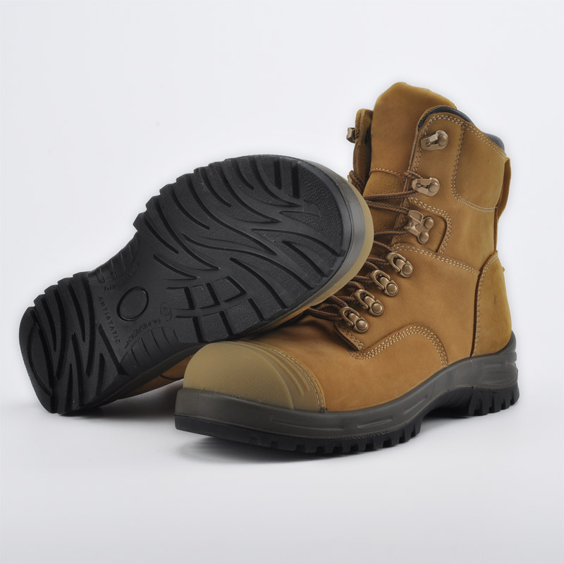 Botas de trabalho de segurança de couro industrial M-8364 marrom
