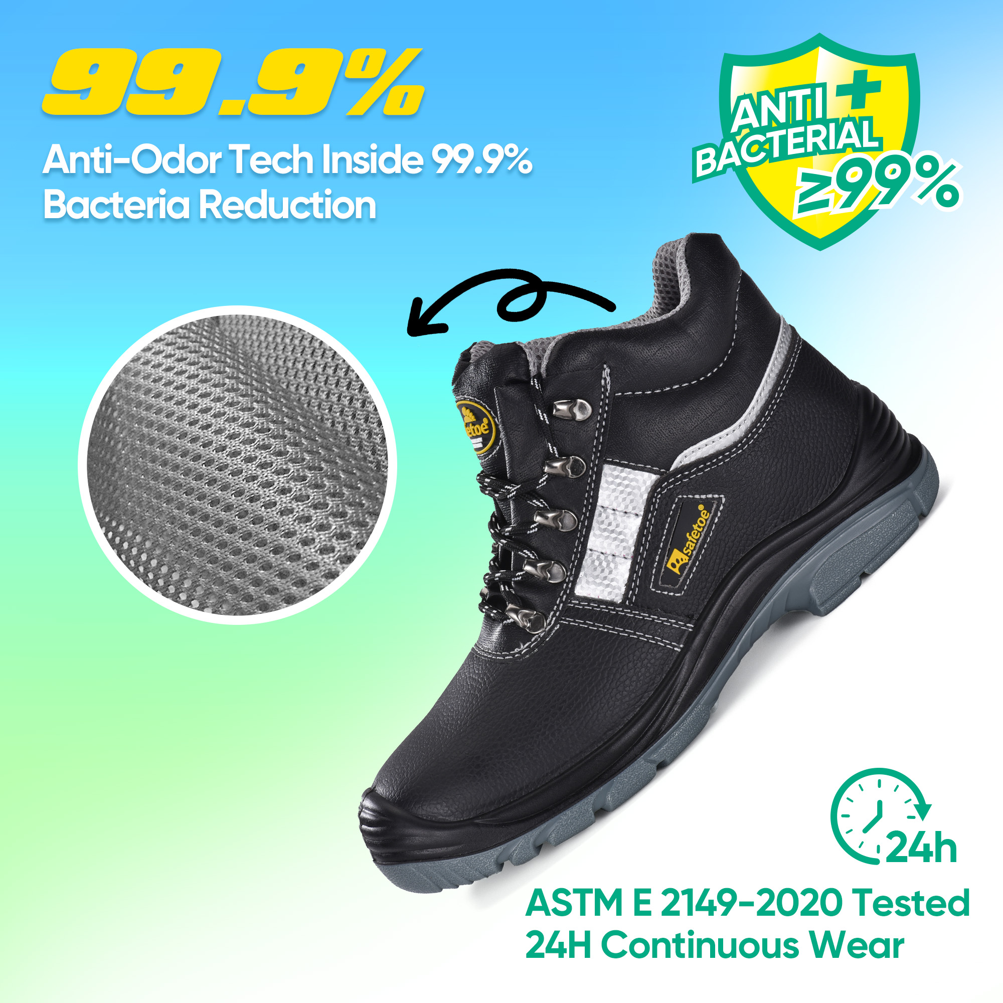 Botas de segurança para construção com biqueira de aço e proteção contra furos | M-8027 WorkGuard Pro