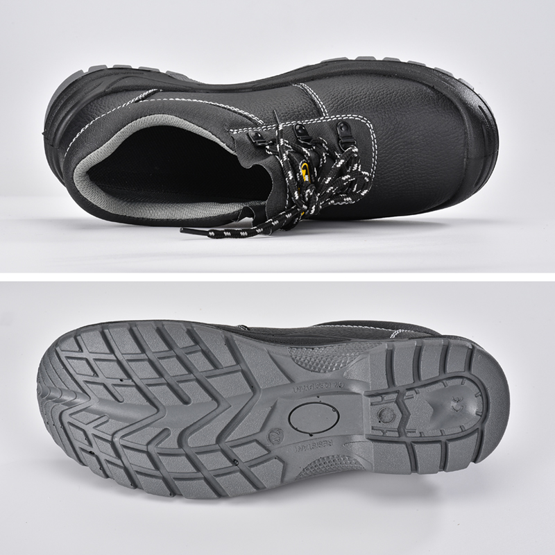 Sapatos de segurança com biqueira de aço de proteção para construção e indústria L-7141 cinza