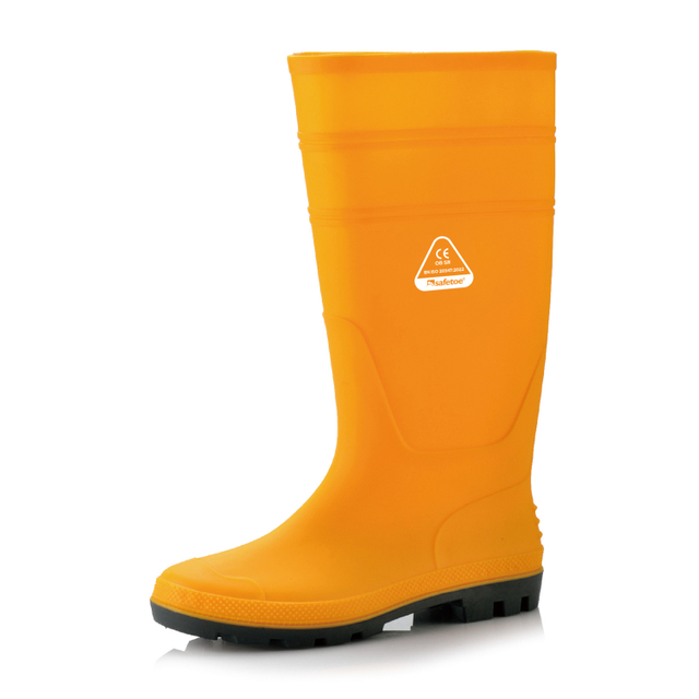 Botas Wellington Ocupacionais - Botas de chuva de trabalho em PVC à prova d'água para uso externo e de limpeza Amarelo
