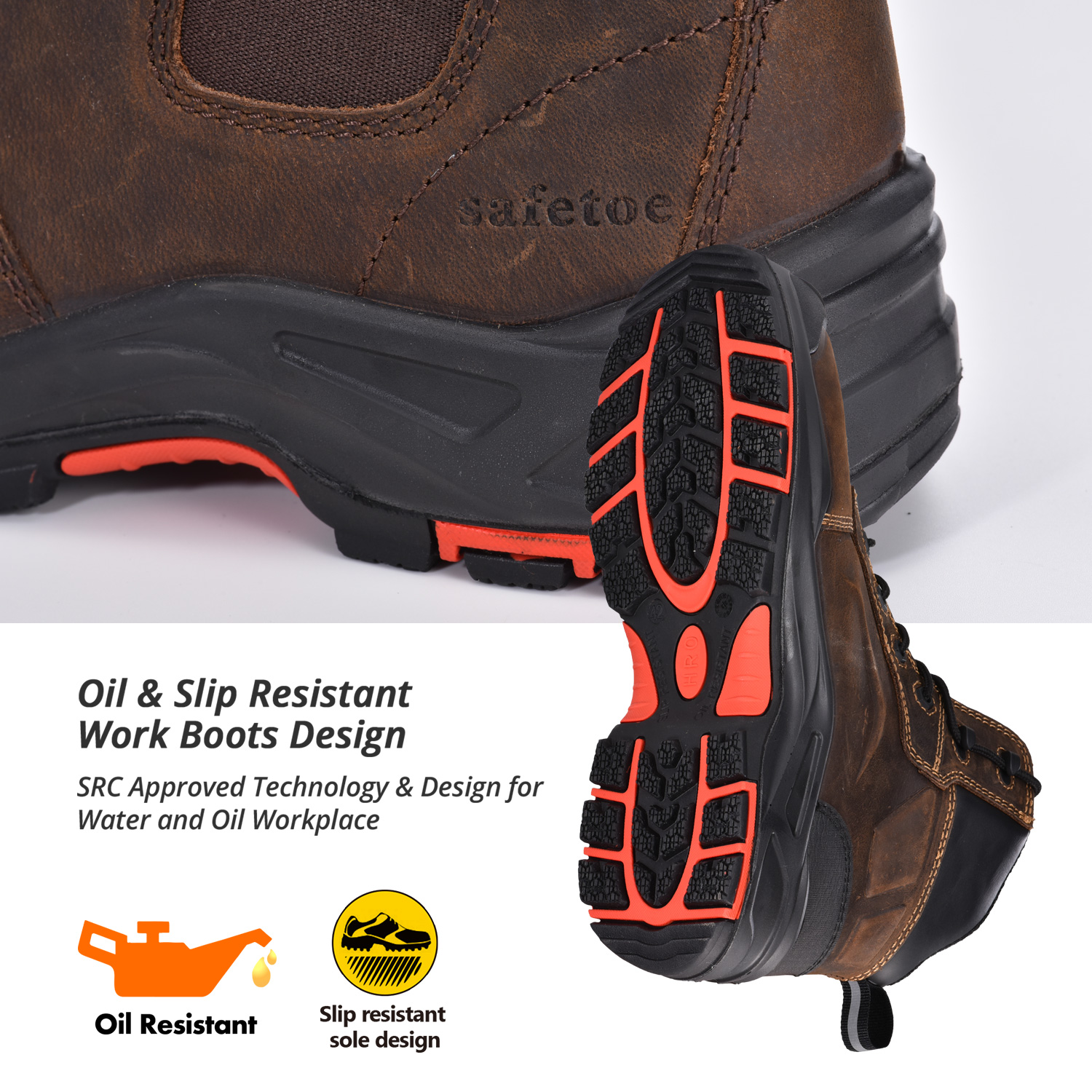 Botas de trabalho de segurança de petróleo e gás sem metal padrão australiano S3 M-8552