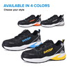 Sapatos de segurança de trabalho de verão com biqueira de alumínio antiderrapante para trabalhadores de logística L-7609 amarelo